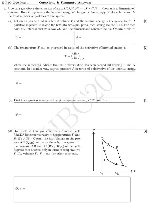 (Download) Indian National Physics Olympiad (INPHO) Question .